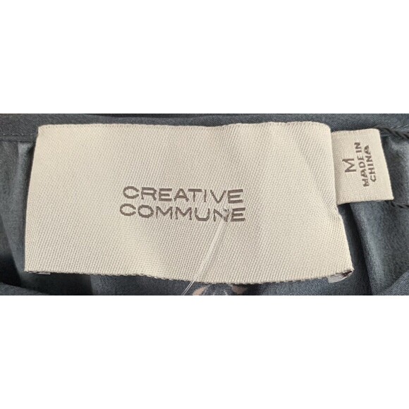 4 For $20 Creative Commune Smoky Gray Fan Print Blouse V-Neck Top Size Medium - Picture 5 of 8